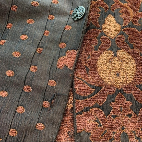 Moray California Chenille Tapestry Dot Buttoned Lightweight Jacket Brown Size M - Picture 6 of 9